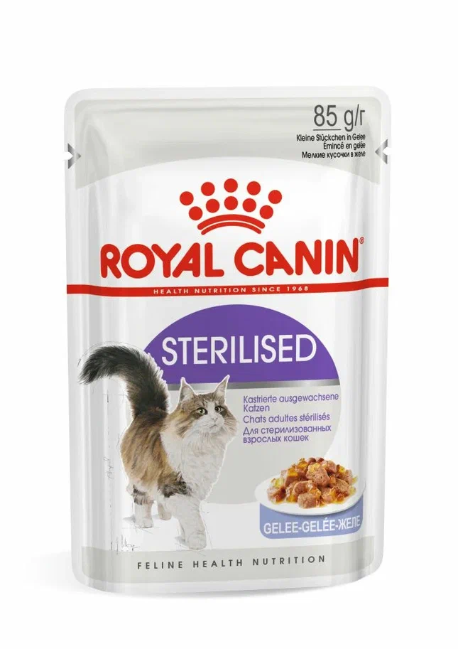 Royal Canin Паучи Кусочки в желе для кастрированных кошек 1-7лет (Sterilized) 85 гр