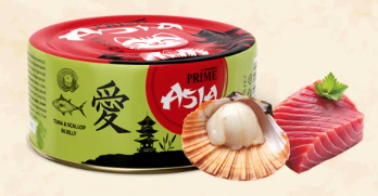 PRIME ASIA Консервы для кошек Тунец с гребешком в желе 85г