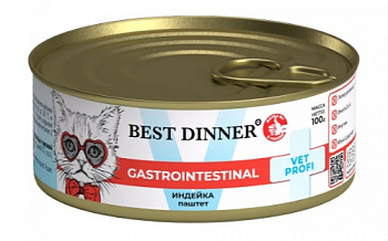Best Dinner Консервы VET PROFI для кошек Поддержание здоровья ЖКТ (Gastrointestin) Индейка 100 гр
