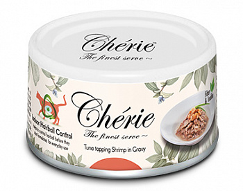 Pettric Cherie Консервы для кошек Тунец с креветкой в Подливе Hairball Control 80 гр