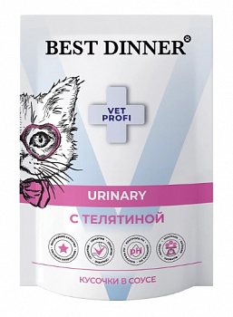 Best Dinner Паучи VET PROFI для кошек Профилактика заболеваний МКБ (Urinary) Телятина, в соусе 85 гр