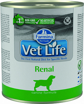 Farmina Консервы Vet Life для собак при почечной недостаточности (Renal) паштет 300гр