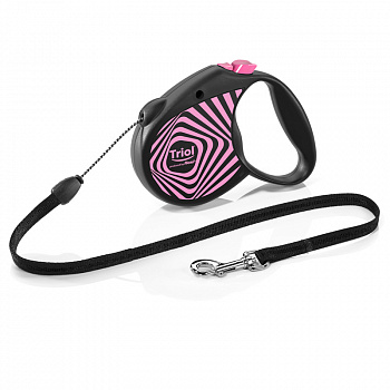 Triol Поводок-рулетка для собак Flexi Life Geometry Pink M 5м до 20кг, трос