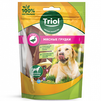 Triol Мясные грудки из утки для собак, 70г