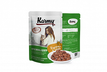 Karmy Паучи для Кошек Стерилизованных Курица в соусе 80 гр