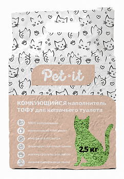 Pet it Комкующийся наполнитель для кошачьего туалета Tofu Green Tea, 6 л