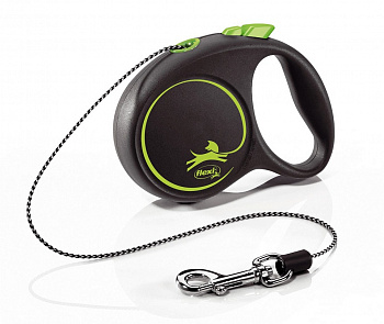 Flexi Рулетка-трос для собак до 8кг, 3м, зеленая (Black Design XS Cord 3m green)