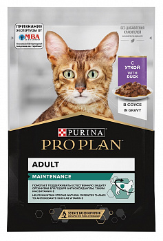 Pro Plan Паучи Кусочки в соусе для кошек с уткой (Adult) 85 гр