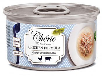 Pettric Cherie Консервы для кошек Курица с Говядиной в Соусе 80 гр