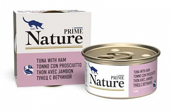 PRIME NATURE Консервы для кошек Тунец с ветчиной 85г