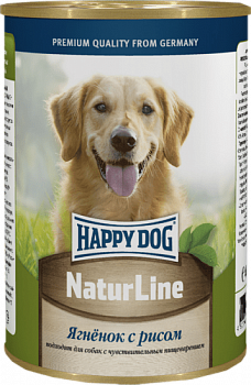 Happy dog Natur Line Консервы для собак Ягненок с рисом (НФКЗ) - 410 гр