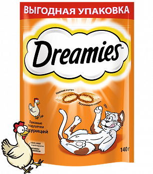Dreamies Лакомые подушечки для кошек с курицей 140 гр (10150256/10168303)