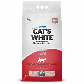 Cat's White Natural Премиальный комкующийся наполнитель без ароматизатора 5 л