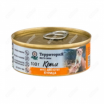 Территория Консервы для кошек Крым Мусс для котят Курица, 100г