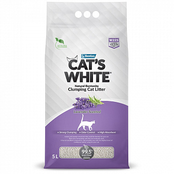 Cat's White Lavender Премиальный комкующийся наполнитель ароматом лаванды 5 л