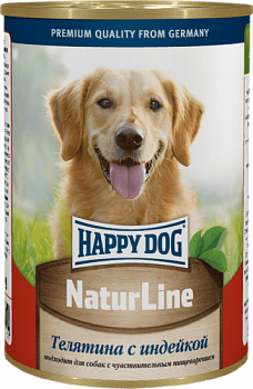 Happy dog Natur Line Консервы для собак Телятина с индейкой (НФКЗ) - 410 гр