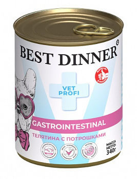 Best Dinner Консервы VET PROFI для собак Поддержание здоровья ЖКТ (Gastrointestinal) Телятина 340 гр