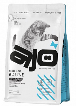 AJO Сухой корм для кошек активных с индейкой (Active) 