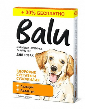 Balu Лакомство мультивит. для собак "здоровые суст. и сухож" кальц и коллаген 130таб (30% БЕСПЛАТНО)