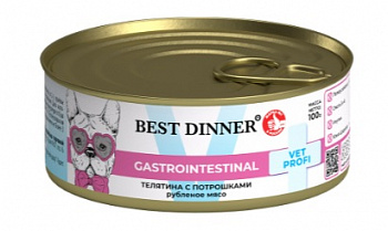Best Dinner Консервы VET PROFI для собак Поддержание здоровья ЖКТ (Gastrointestinal) Телятина 100 гр