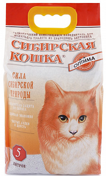 Сибирская кошка Наполнитель Комкующийся Оптима 5 л