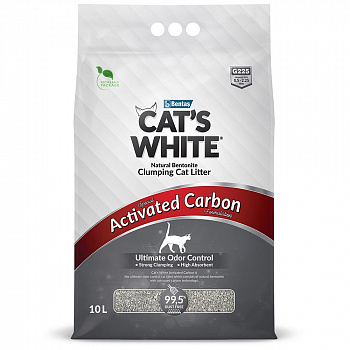 Cat's White  Active Carbon Комкующийся наполнитель с МАКСИМАЛЬНЫМ контролем неприятного запаха 10 л