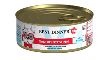 Best Dinner Консервы VET PROFI для собак Поддержание здоровья ЖКТ (Gastrointestinal) Говядина 100 гр