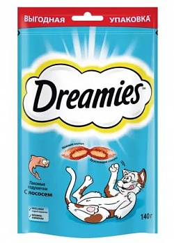 Dreamies Лакомые подушечки для кошек с лососем 140 гр (10255885)