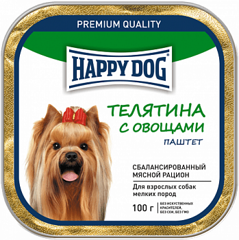 Happy dog Natur Line Ламистер для собак Паштет Телятина с овощами (НФКЗ) 125 гр