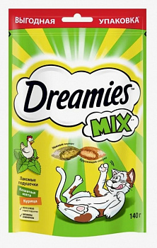 Dreamies Лакомые подушечки для кошек с курицей и мятой 140 гр