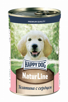 Happy dog Natur Line Консервы для щенков Телятина с сердцем (НФКЗ) - 410 гр