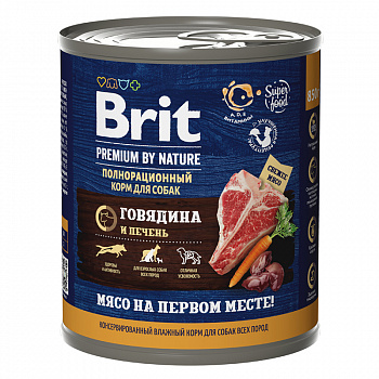 Brit Premium Консервы для собак с говядиной и печенью 850 гр (9273)