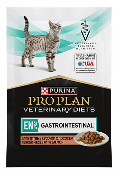 Pro Plan (вет.корма) Паучи Кусочки в желе для кошек при лечении ЖКТ с лососем (EN) 85 гр