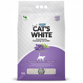 Cat's White Lavender Премиальный комкующийся наполнитель ароматом лаванды 10 л