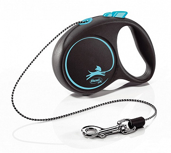 Flexi Рулетка-трос для собак до 8кг, 3м, синяя (Black Design XS Cord 3m blue)