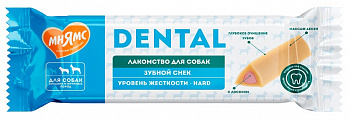 Мнямс DENTAL лакомство для собак "Зубной снек" с лососем 85 г