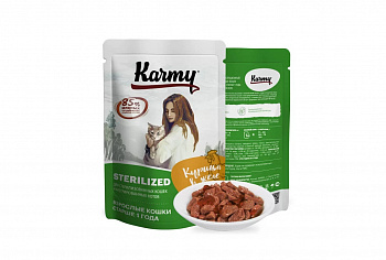 Karmy Паучи для Кошек Стерилизованных Курица в желе 80 гр