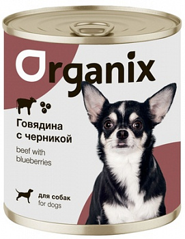Organix Консервы для собак Заливное из говядины с черникой