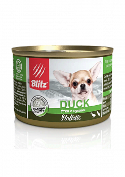 Blitz Консервы для собак Holistic «Утка с цукини» 200 гр 