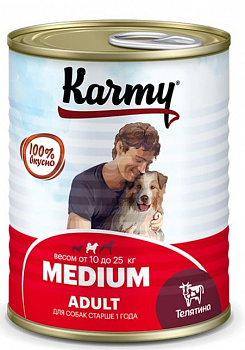 Karmy Консервы для собак Медиум Эдалт Телятина 340гр