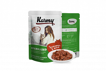 Karmy Паучи для Кошек Стерилизованных Телятина в желе 80 гр