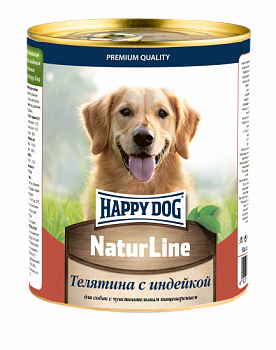 Happy dog Natur Line Консервы для собак Телятина с индейкой (НФКЗ) 970 гр