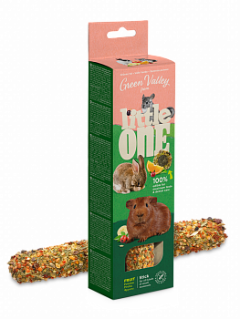 Little One Green Valley беззерновая палочка для декоративных грызунов с фруктами 180 г