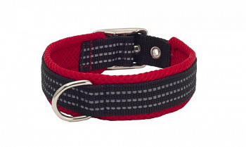 Каскад Ошейник нейлоновый с мягкой подкладкой 20мм,27-35см, красный