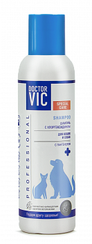 Doctor VIC Шампунь с хлоргексидином для кошек и собак, флакон 150 мл