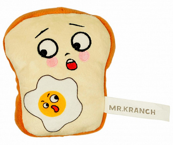 Mr.Kranch Игрушка для собак Тост с пищалкой и шуршащими элементами, 10см