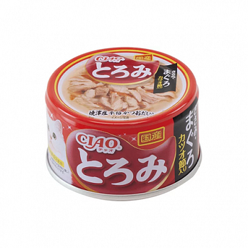 INABA Консервы для кошек ТОРОМИ Куриное филе и тунец магуро с кацуобуси 80г 