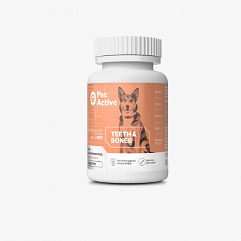 PetActive Витаминно-минеральный комплекс для собак зубов и костей 100таб.