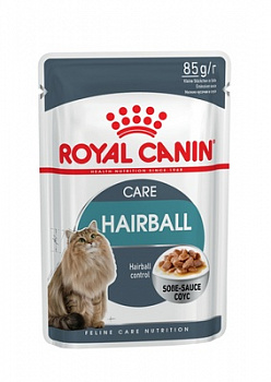 Royal Canin Паучи Кусочки в соусе для кошек для вывода шерсти (Hairball Care) 85 гр