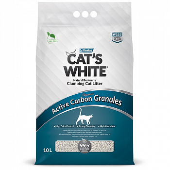 Cat's White  Active Carbon Granules Комкующийся наполнитель со сверхнадежным контролем запаха 10 л